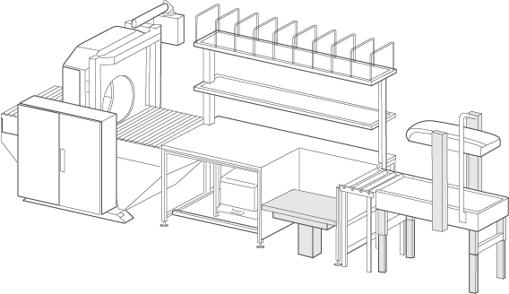 Packing tables with internal rotor